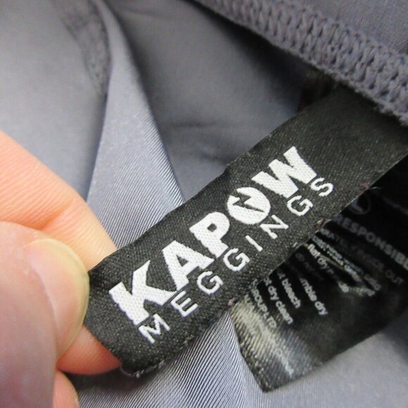 Kapow Meggings Elastic Waist Ankle Leggings Men's L Purple Fitness Workout 280 - Picture 3 of 14